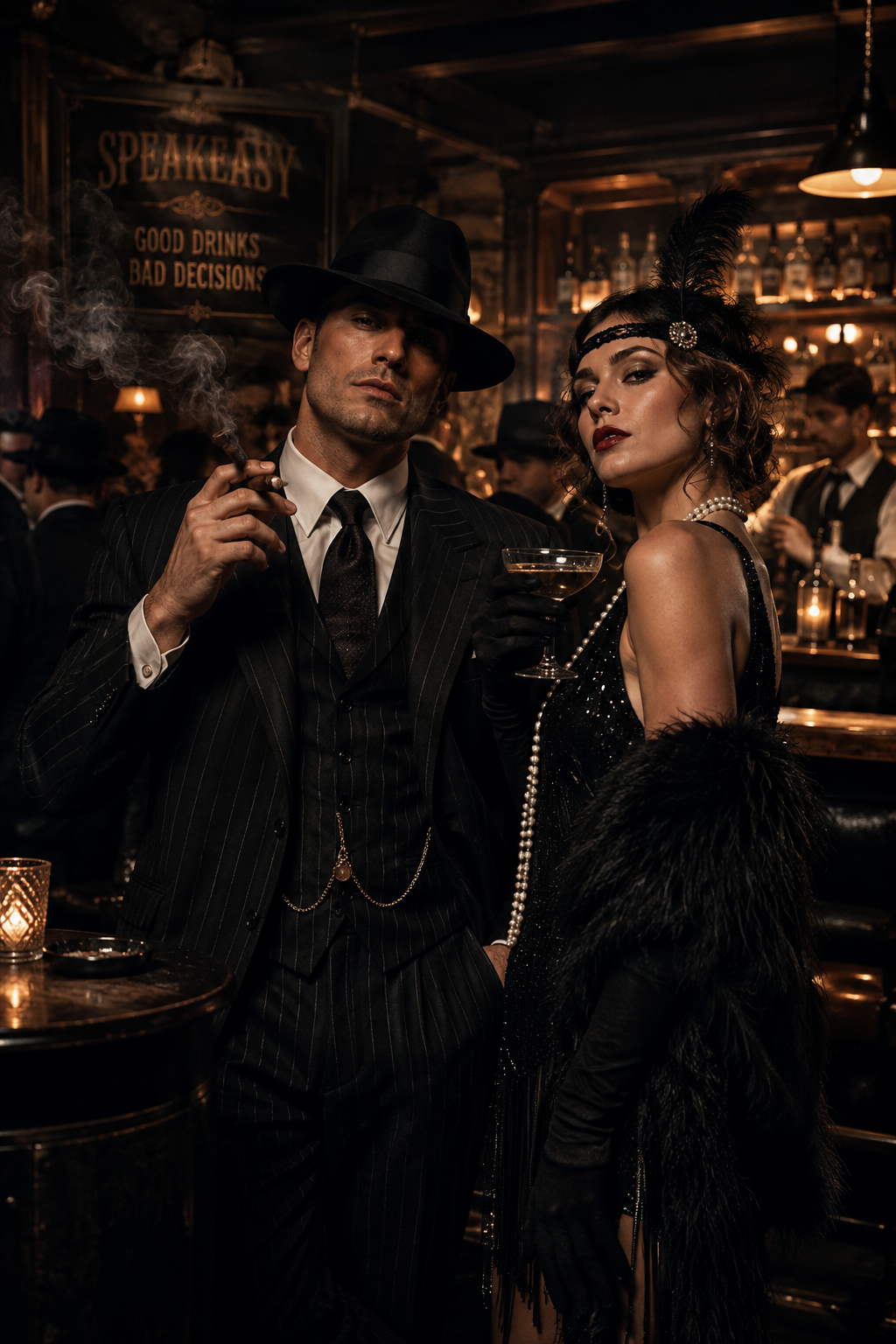 Cena temática RIVFIT en Paterna inspirada en la Ley Seca, gangsters y flappers de los años 20